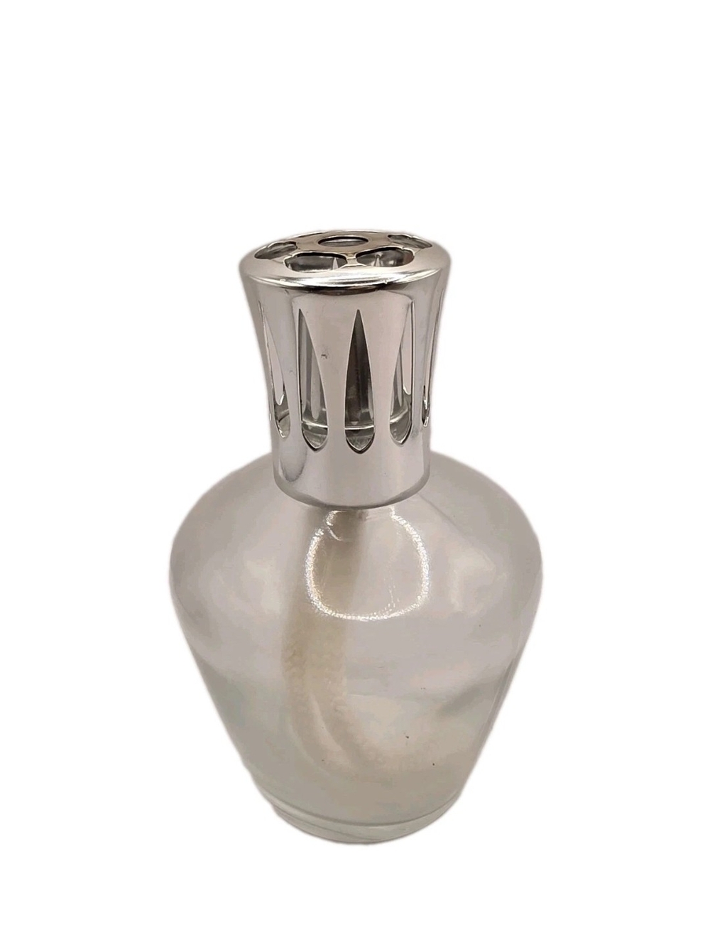 Silver Lightly Frosted Glass Fragrance Lamp Home Accents Eucalyptus Fragrance